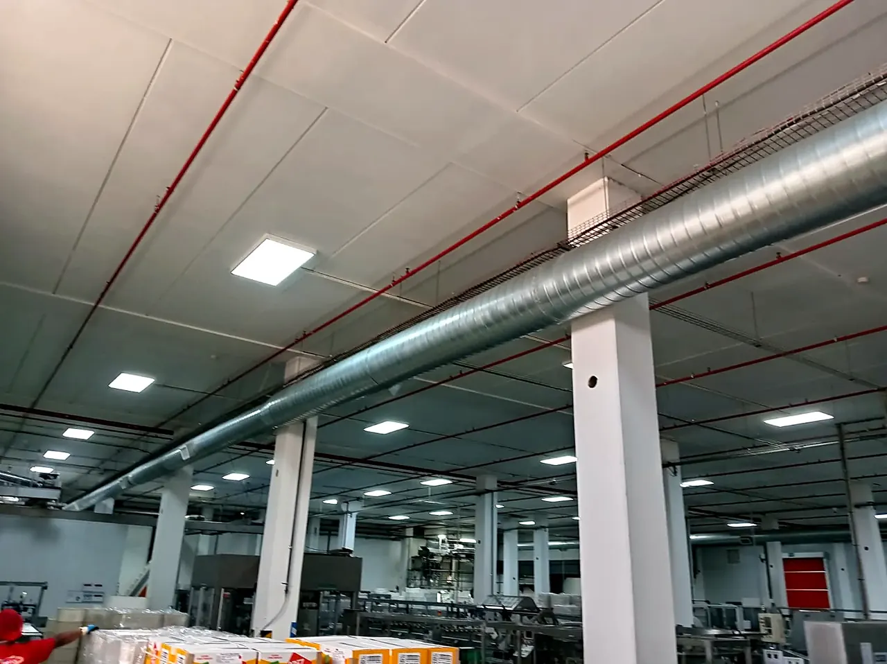 Commercial ductwork inside a facility