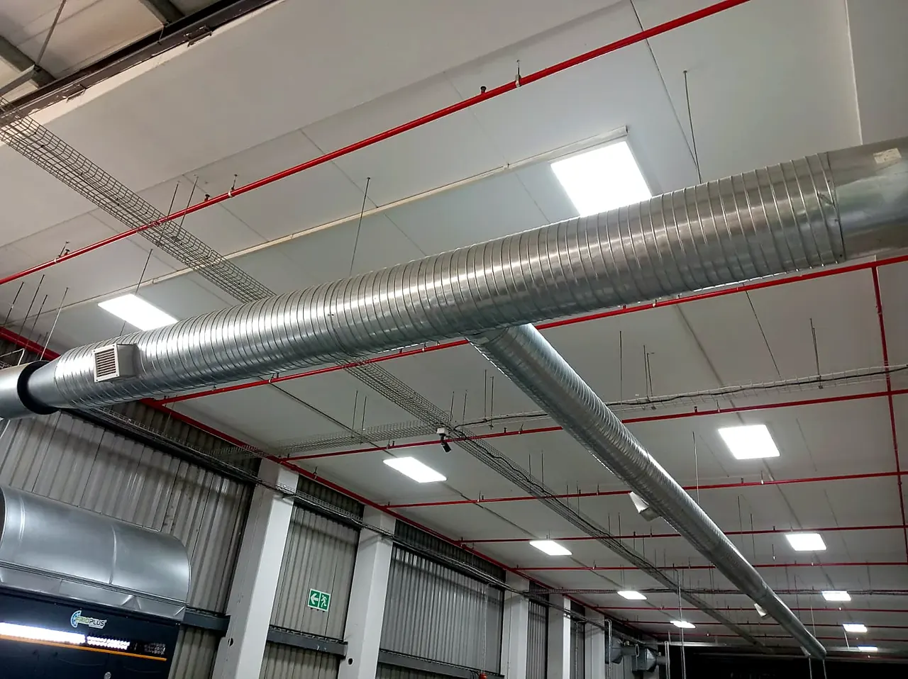 Installed ductwork inside commercial facility