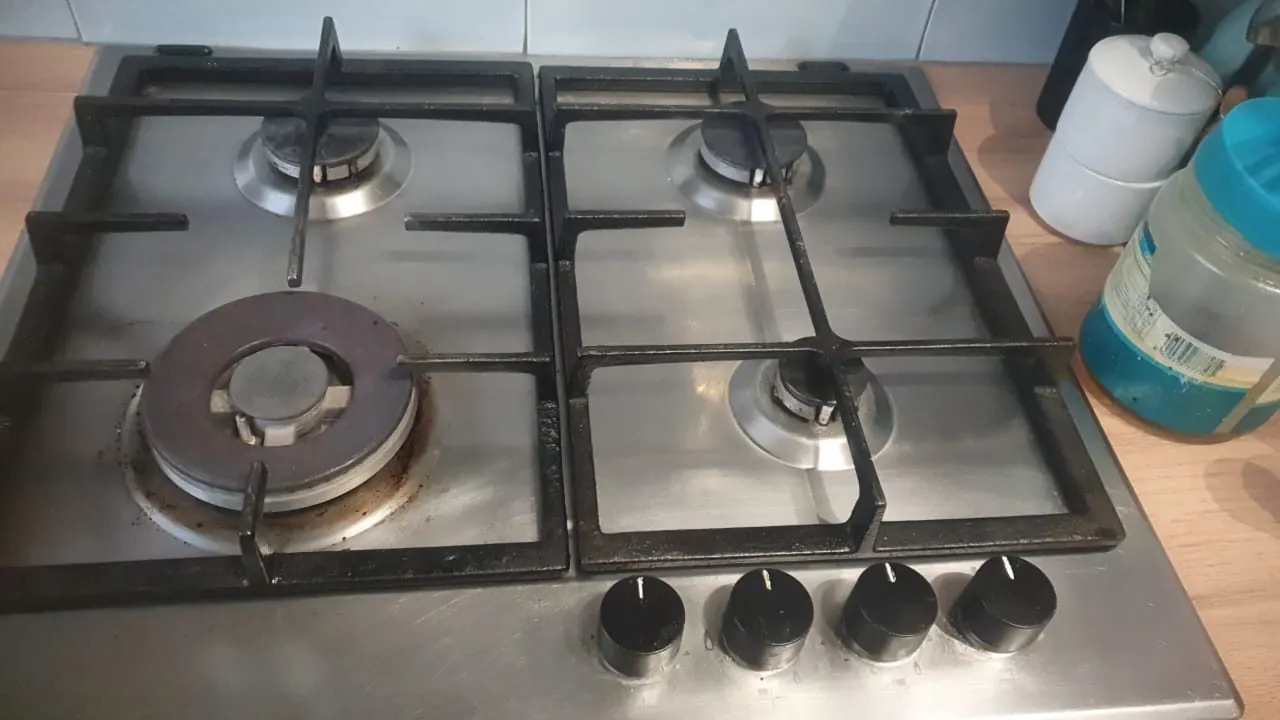 Gas hob during repair work
