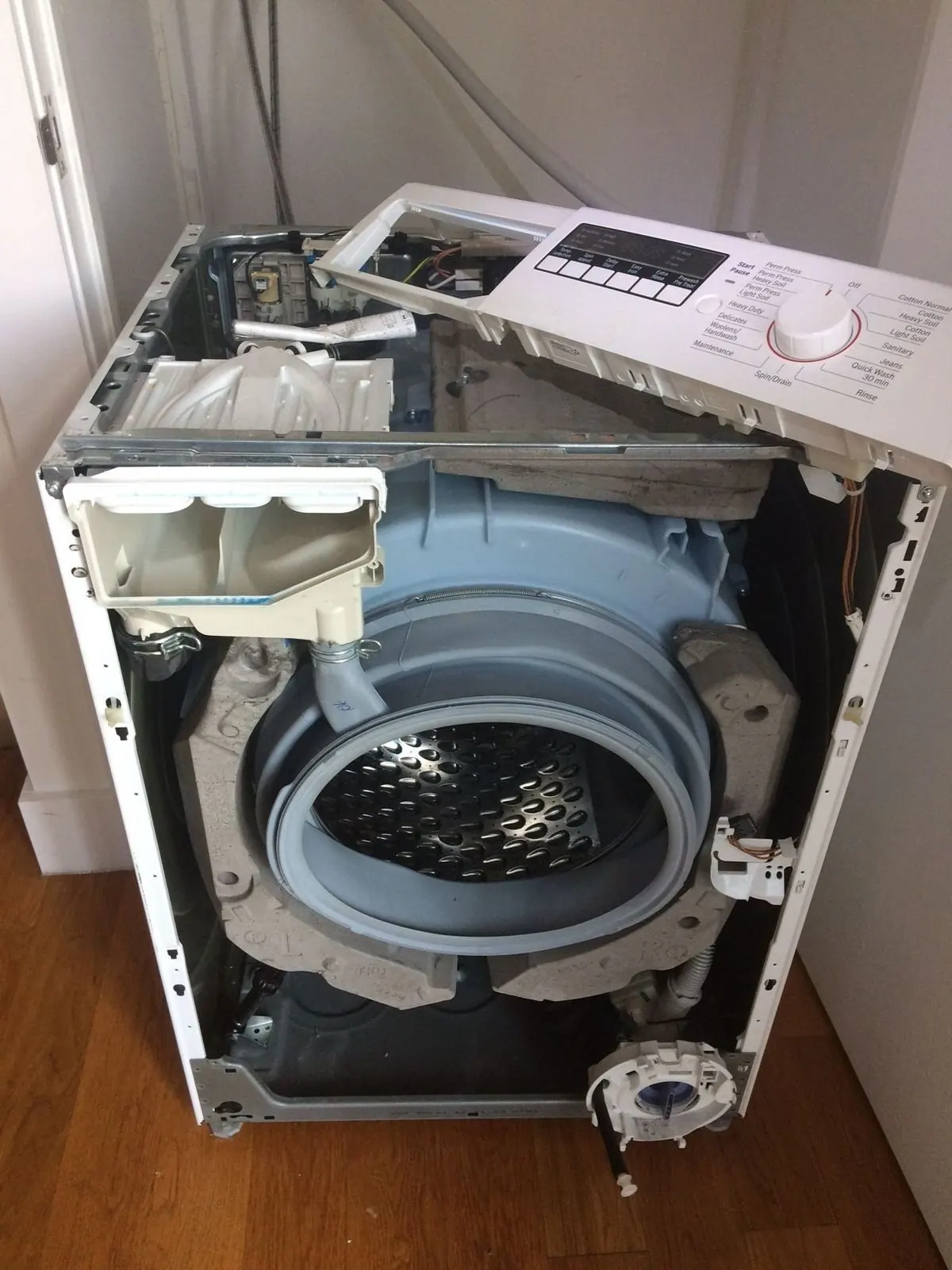 Washing machine opened for repair